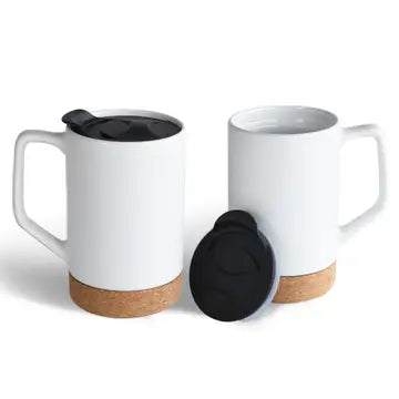 The Cork Coffee Mug - 17 oz, Lid & Removeable Cork Base