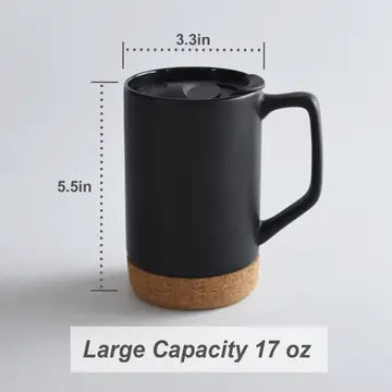 The Cork Coffee Mug - 17 oz, Lid & Removeable Cork Base