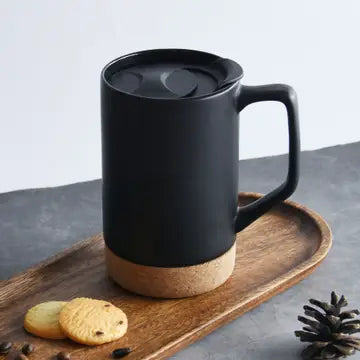 The Cork Coffee Mug - 17 oz, Lid & Removeable Cork Base